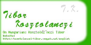 tibor kosztolanczi business card